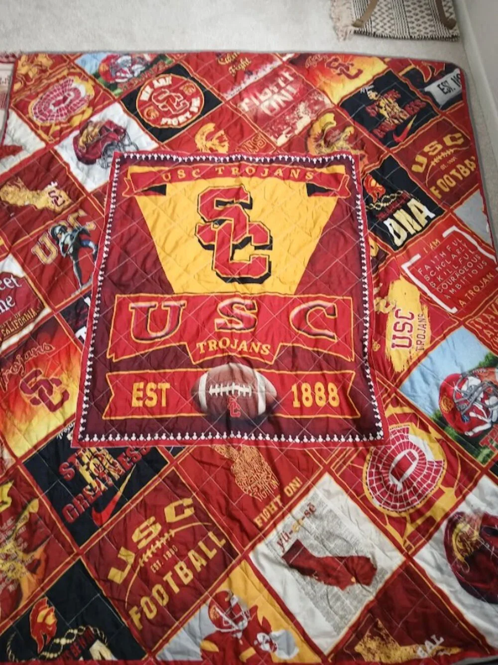 USC Trojans Handmade Quilt Dorm Decor